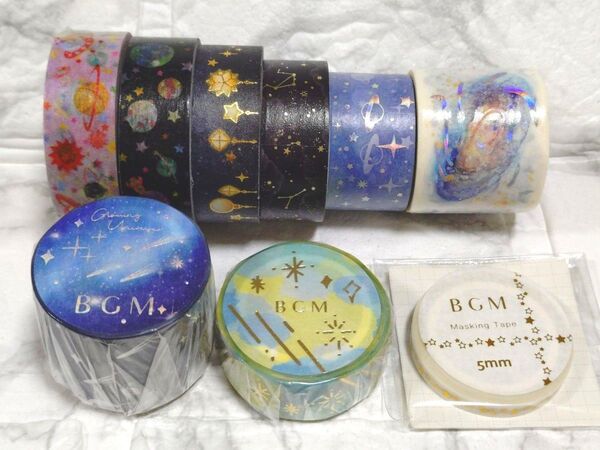 BGM等 マスキングテープ まとめ売り 宇宙系 9本③