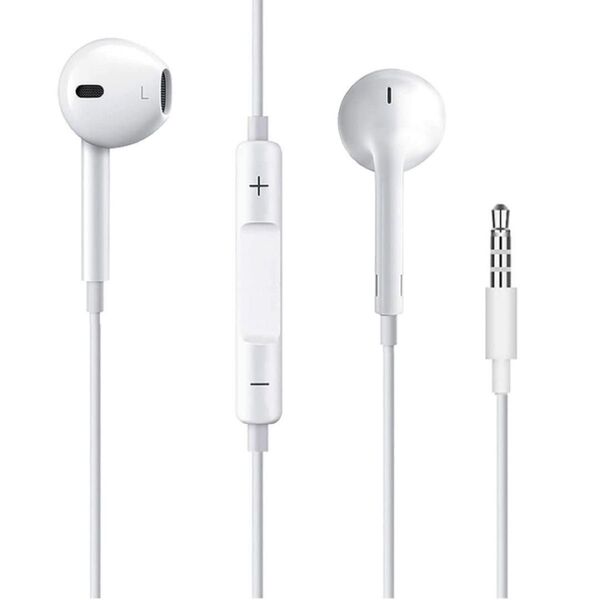イヤホン 有線 マイク付き 3.5mm イヤフォン 通話 音量調整 白