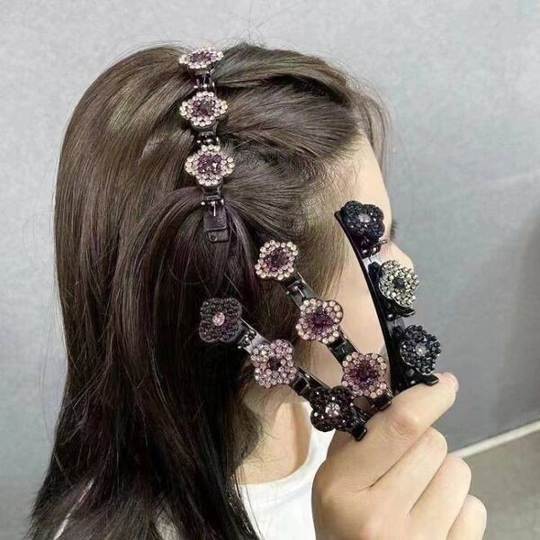 2個セット前髪ヘアクリップ サイドブロークヘア前髪クリップ クローバーのヘアピン