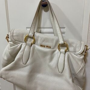 断捨離 miumiu ハンドバッグ オフホワイト ヴィンテージ