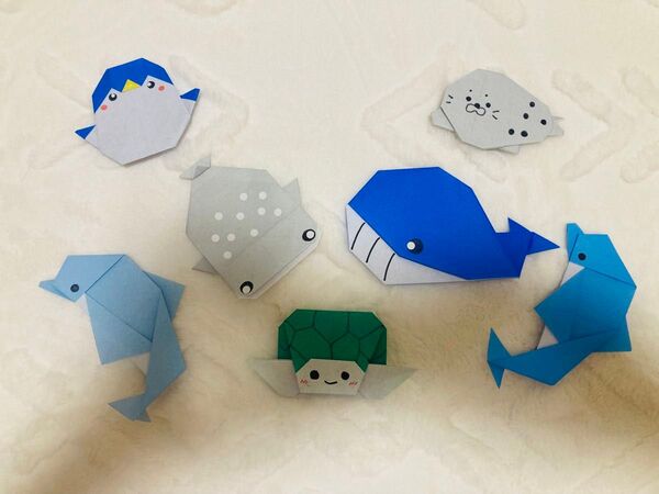 折り紙 海の生き物セット ハンドメイド 壁面飾り 保育園