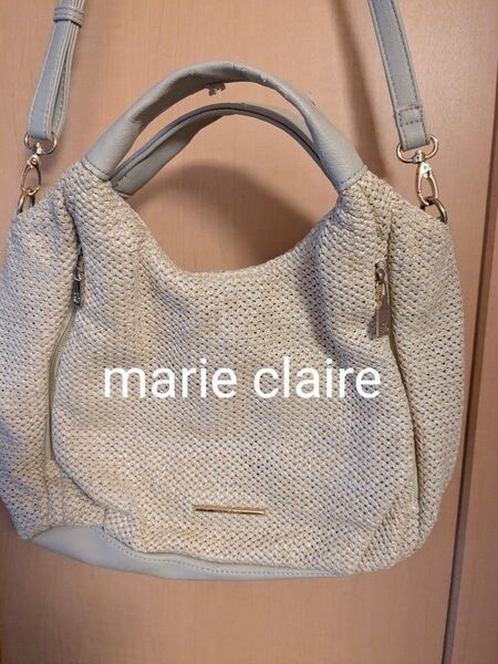 【marie claire】レディースショルダーバッグ 2way ライトベージュ