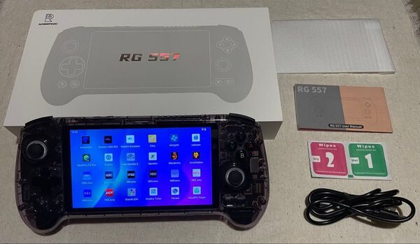 【使用極少】anbernic rg557 クリアパープル レトロゲーム用ハンドヘルド機 Android エミュレータ