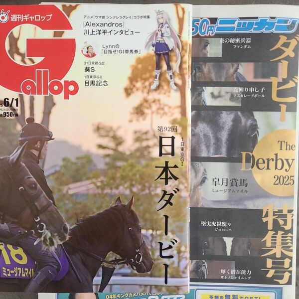 匿名!送料無料!競馬、ギャロップ、2025年6月1日 日刊特別号日本ダービー2つセット