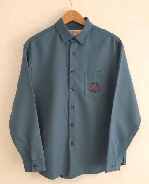 【極美品】SPLENDID SATISFACTION メンズ 長袖 レギュラーカラー シャツ XL ブルー 刺繍デザイン