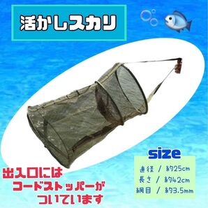 フィッシングスカリ 釣りグッズ フィッシュキャッチャー 魚生かし 川遊び 網 折りたたみ コンパクト