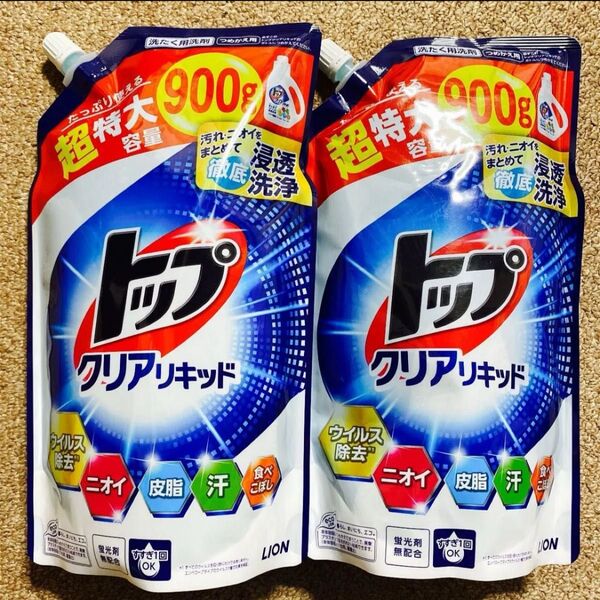 ライオン トップ クリアリキッド アクアフローラルの香り 詰め替え900g×2