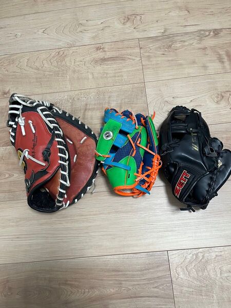 野球 グローブ親子 練習 セット まとめ売り キャッチボール グラブ ZETT プロマーク キャッチャーミット