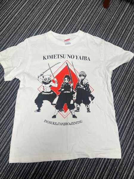 鬼滅の刃 キャラクター プリント Tシャツ 古着 白 Sサイズ 半袖シャツ ホワイト