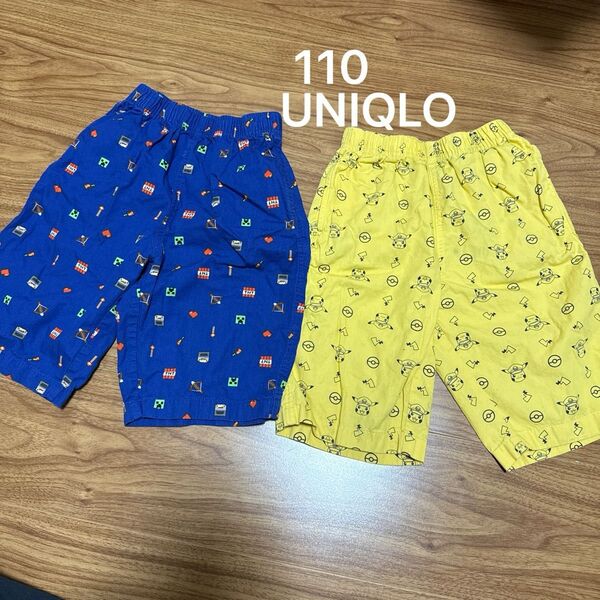 ハーフパンツ 子供服 男の子 ショートパンツ キッズ ユニクロ 110 ハーパン 半ズボン UNIQLO ポケモン マイクラ