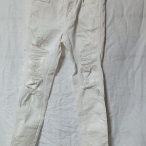 ZARA ザラ ホワイト スキニージーンズ ダメージ加工 M