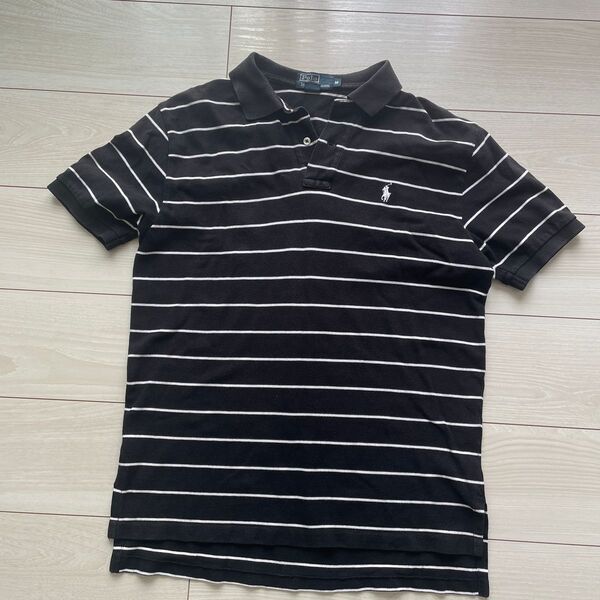 Polo ラルフローレン ポロシャツ M ブラック ボーダー
