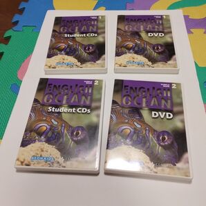 ENGLISH OCEAN Student CDs & DVD Purple Book 1&2 セット