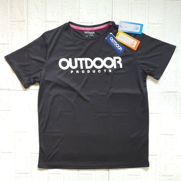 【新品】タグつき OUTDOOR アウトドア メッシュ半袖Tシャツ サイズLL XL ブラック 吸汗速乾 UVカット レディース