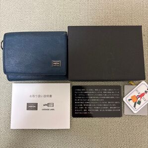 ポーター 三つ折り財布 ネイビー色 ワンダーウォレット