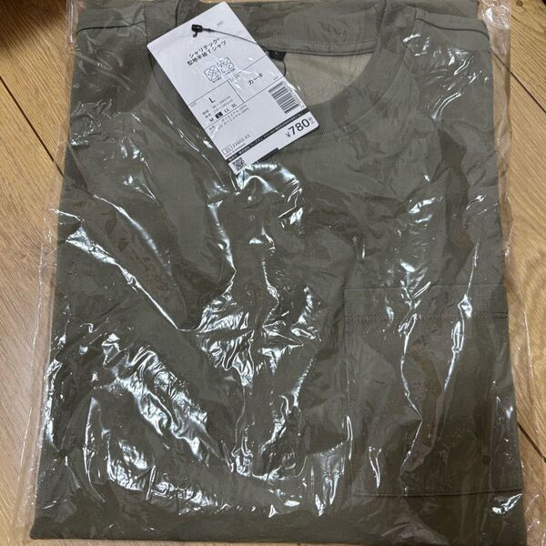 新品未使用 ワークマン シャリテック梨地半袖Tシャツ カーキ L