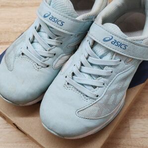 asics 水色 スニーカー マジックテープ付き