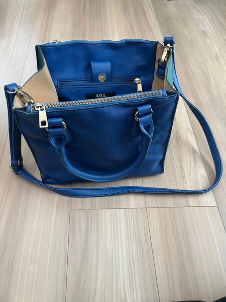AZUL by moussy 青 ハンドバッグ