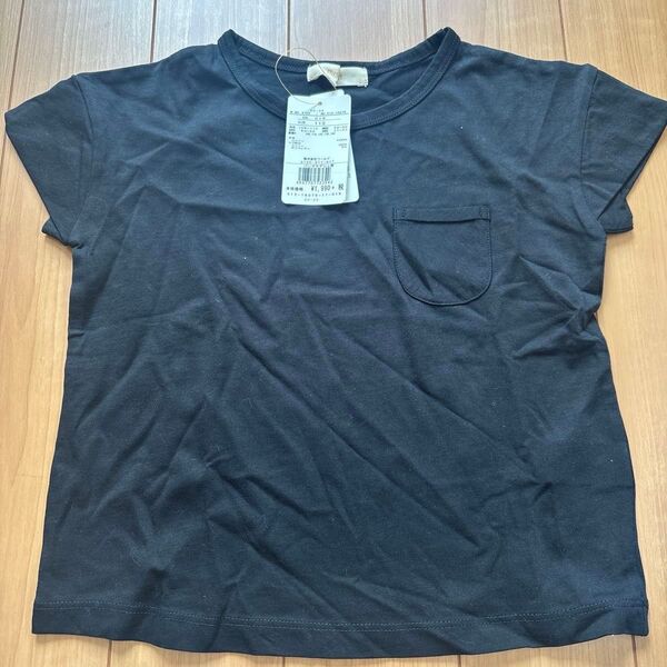 HUSHUSH スーピマコットン ポケット付半袖Tシャツ 110 ブラック 未使用