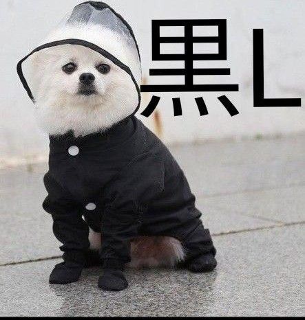 黒 L 小型犬 小型犬用 ペット用品 ドッグウェア 犬服 わんちゃん dog wear 犬用 犬服 ブラック 雨対策 足カバー付き