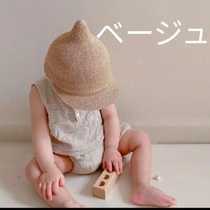 韓国 子供 キッズ とんがり帽子 赤ちゃん ベビー服 散歩 春夏 麦わら帽子ベビー ハット 麦わら帽子 ストローハット ぼうし