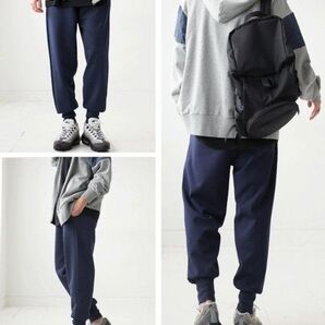 アンティカ パンツ リブ ユニセックス リブパンツ ズボン ジョガーパンツ 紺色 スゥエット ジャージ スウェットパンツ