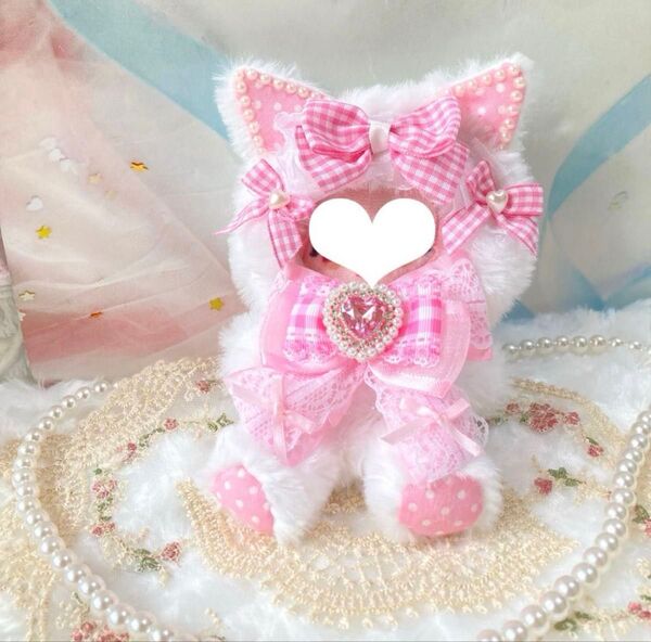 10〜14cm おすわり着ぐるみ ねこ ハンドメイド ぬい服 ぬいぐるみ
