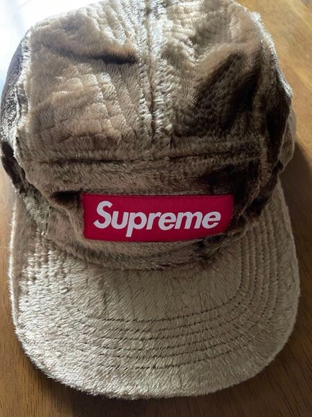 Supreme Crushed Velvet Camp Cap ブラウン