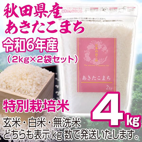 農家直送 秋田県産 令和6年 あきたこまち 4kg 特別栽培米 秋田小町