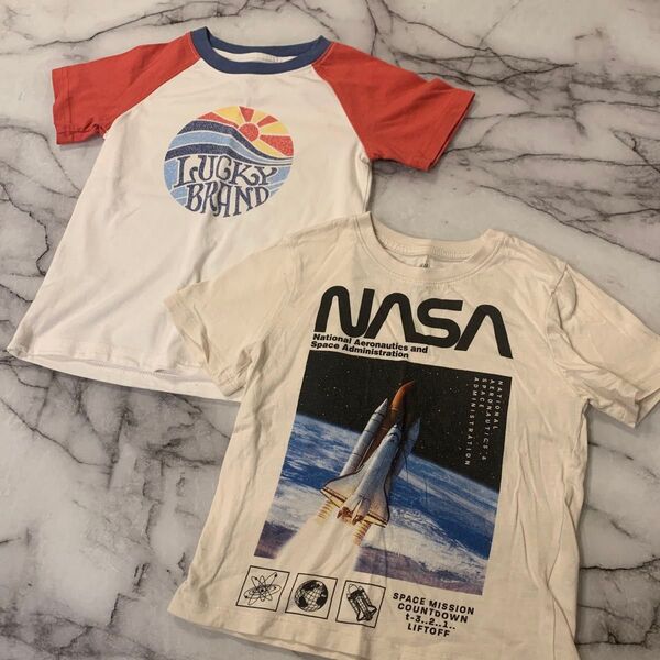h&m コストコ キッズ 100cm tシャツ2枚セット NASA 宇宙 ロケット