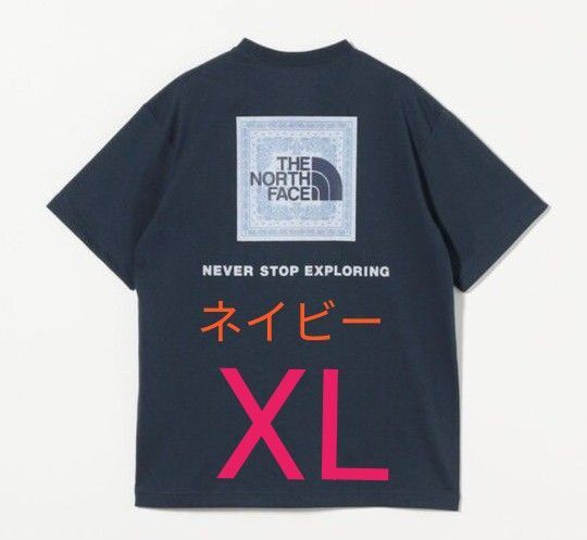 THE NORTH FACE ノースフェイス バンダナ スクエア ロゴ Tシャツ XLサイズ