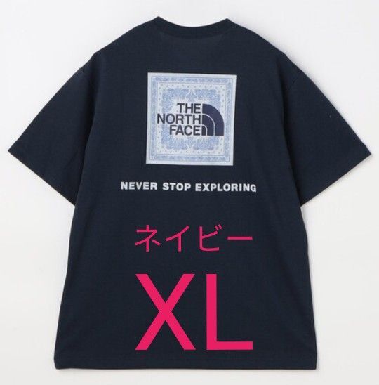 THE NORTH FACE ノースフェイス バンダナ スクエア ロゴ Tシャツ XLサイズ