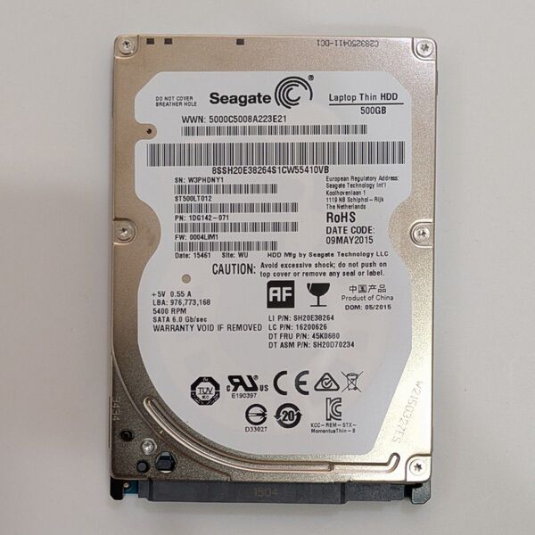 Seagate HDD 2.5インチ 500GB 使用時間 4972時間