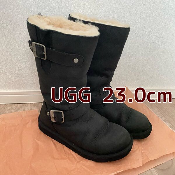 エンジニア UGG アグ ムートンブーツ ブラック ブーツ 黒 23 ムートン 防滑ソール レディース