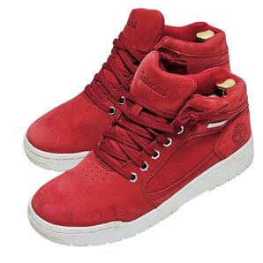 Timberland【25.0】天然皮革 ハイカットスニーカー A1U8E 赤