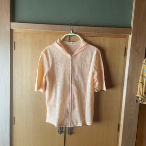 ハーフスリーブジップパーカー/ハーフスリーブジップパーカ/ハーフスリーブカーディガン