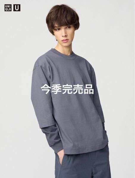 ユニクロu/クルーネックtシャツ/七分袖