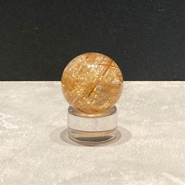 天然石ゴールドルチルクォーツ 丸玉17.84mm