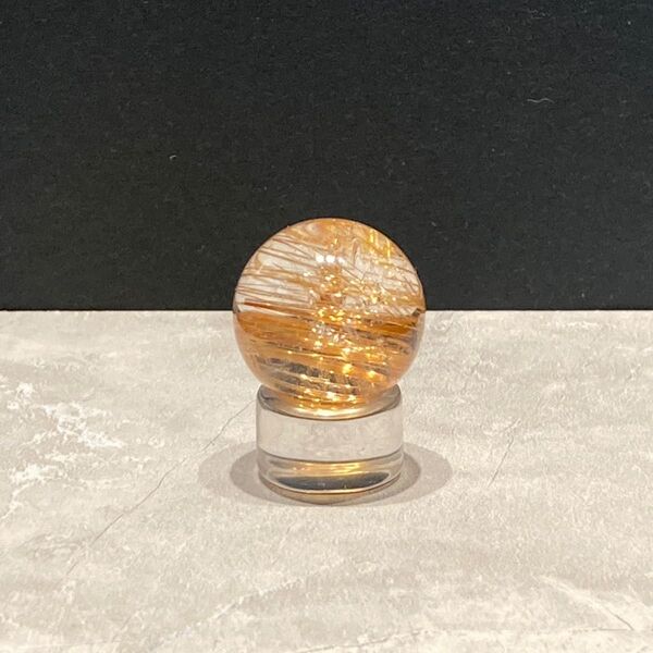 【高品質】天然石ゴールドルチルクォーツ 丸玉18.7mm