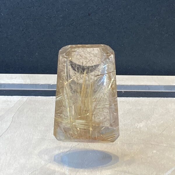 【高品質】天然石ゴールドルチルクォーツ カット石98.38ct's