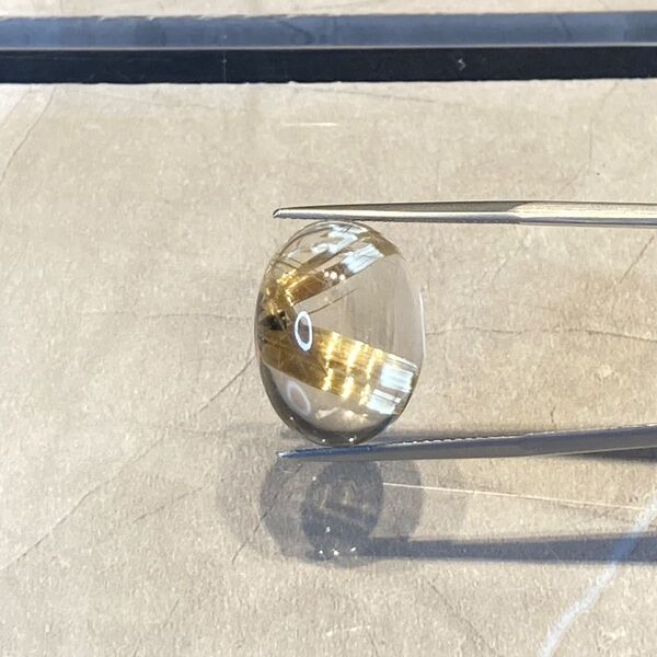 【超高品質】天然石ゴールドタイチンルチルクォーツ カット石15.67ct's