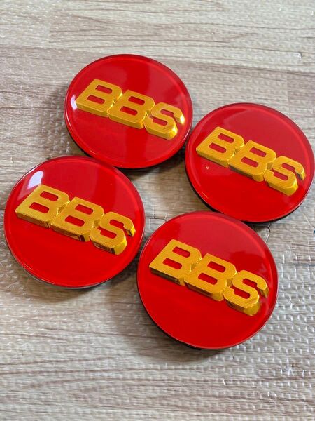 【美品】BBSセンターキャップ70mm 赤金4個09.240.030