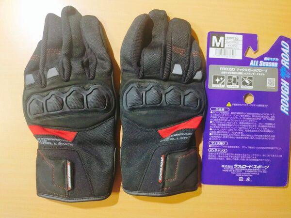 【バイク】ラフ&ロード ナックルガードグローブ M ブラック/レッド 通年モデル 撮影時に開封 管a25051599s205ypp