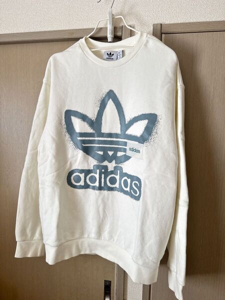 adidas スウェット トレーナー 長袖 クルーネック トレフォイル ロゴ 古着