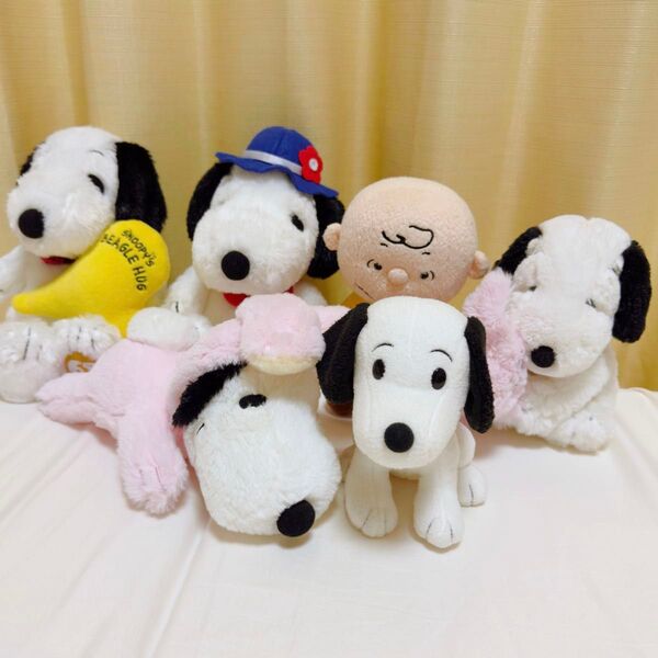 訳あり含む◎PEANUTS スヌーピー SNOOPY チャーリーブラウン ぬいぐるみ 6個セット