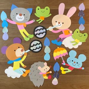 壁面飾り シャボン玉 梅雨 雨ふり 6月 7月 参観日 保育園 こども園 小学校 幼稚園 運動会 児童館 こども食堂 サークル