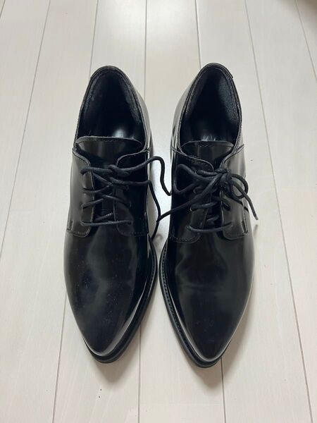 厚底ローファー 24.5サイズ 革靴 黒 靴