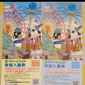 グリーンランド 特別入園券 2枚 大人1枚、子ども1枚
