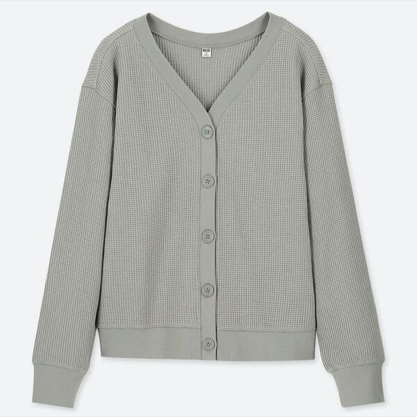 UNIQLO ワッフルVネックカーディガン サイズL