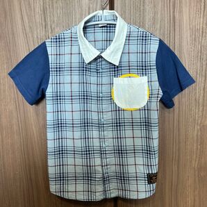 La Chiave ラキエーベ 半袖チェックシャツ 120